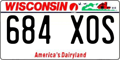 WI license plate 684XOS
