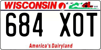WI license plate 684XOT