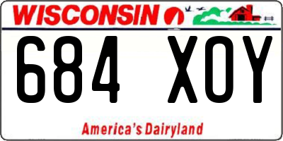 WI license plate 684XOY