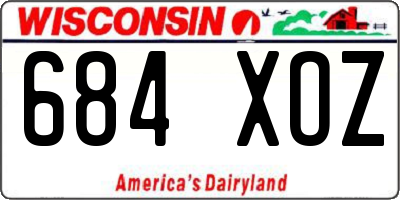 WI license plate 684XOZ