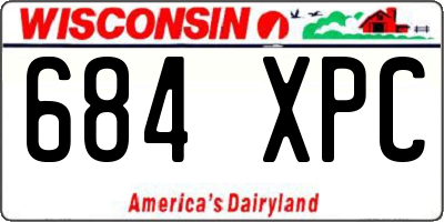 WI license plate 684XPC