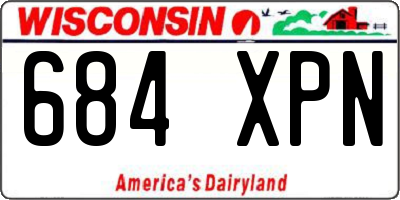 WI license plate 684XPN