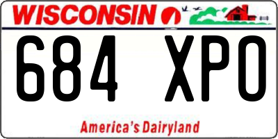 WI license plate 684XPO