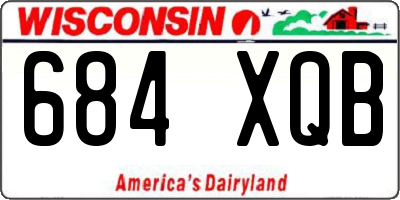WI license plate 684XQB