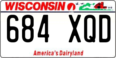 WI license plate 684XQD