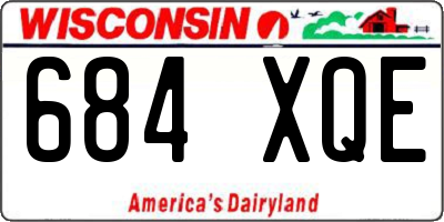WI license plate 684XQE