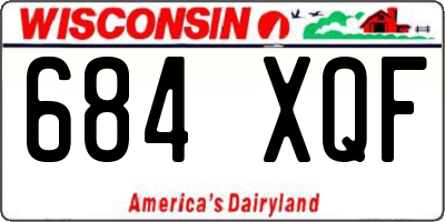 WI license plate 684XQF