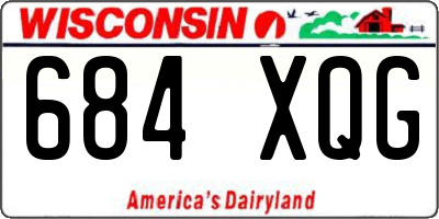 WI license plate 684XQG