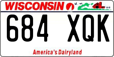 WI license plate 684XQK