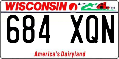 WI license plate 684XQN