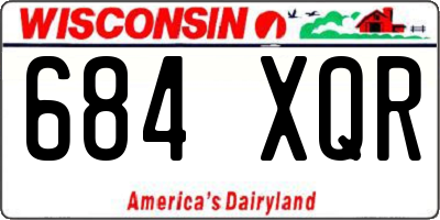 WI license plate 684XQR
