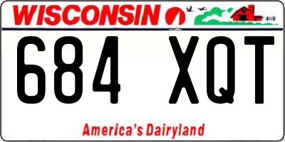 WI license plate 684XQT