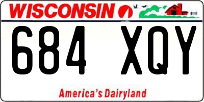 WI license plate 684XQY
