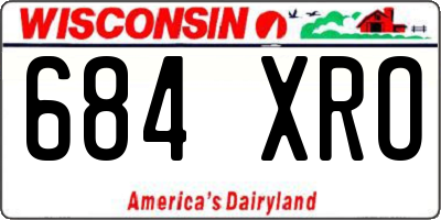 WI license plate 684XRO