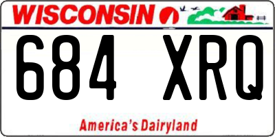 WI license plate 684XRQ