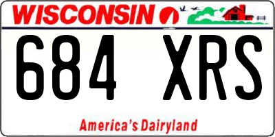 WI license plate 684XRS