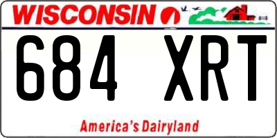 WI license plate 684XRT