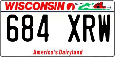 WI license plate 684XRW