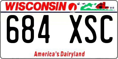WI license plate 684XSC