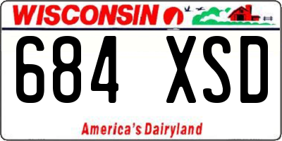 WI license plate 684XSD