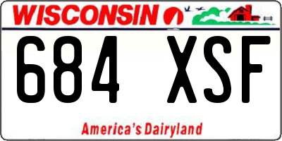 WI license plate 684XSF