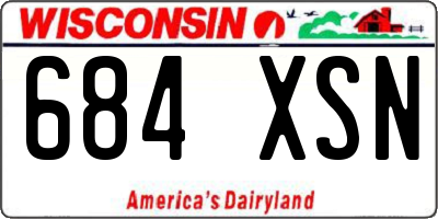 WI license plate 684XSN