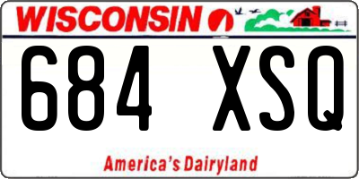 WI license plate 684XSQ