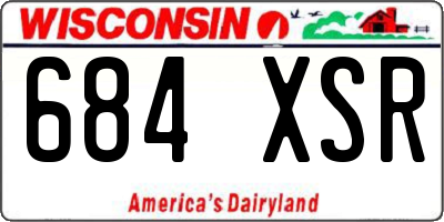 WI license plate 684XSR