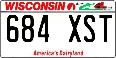 WI license plate 684XST