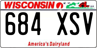 WI license plate 684XSV