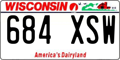 WI license plate 684XSW