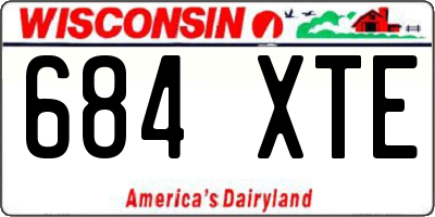 WI license plate 684XTE