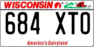 WI license plate 684XTO