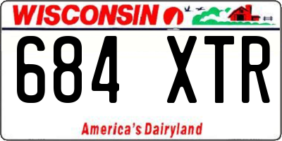 WI license plate 684XTR