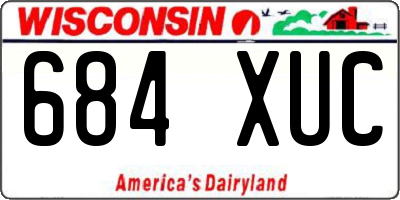 WI license plate 684XUC
