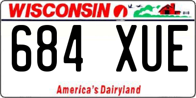 WI license plate 684XUE