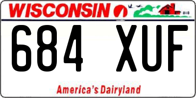 WI license plate 684XUF