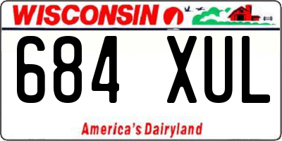 WI license plate 684XUL