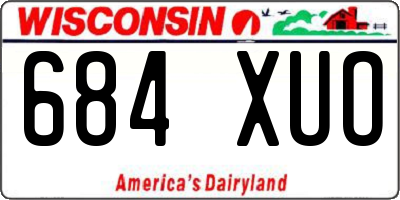 WI license plate 684XUO