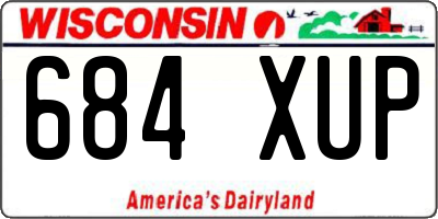 WI license plate 684XUP