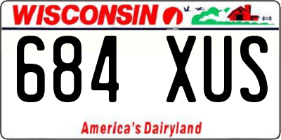 WI license plate 684XUS