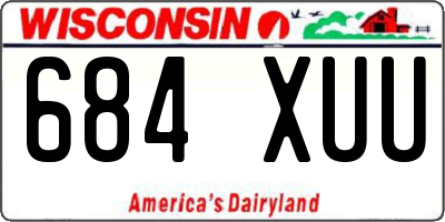 WI license plate 684XUU