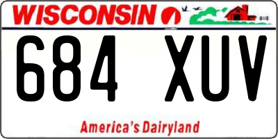 WI license plate 684XUV
