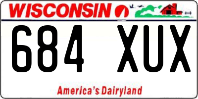 WI license plate 684XUX