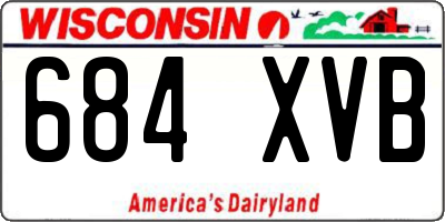 WI license plate 684XVB