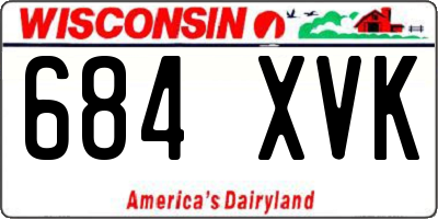 WI license plate 684XVK