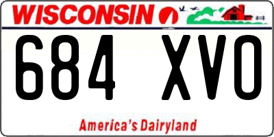 WI license plate 684XVO