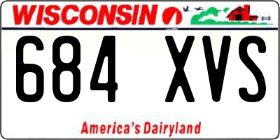 WI license plate 684XVS