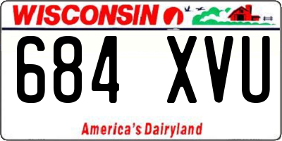 WI license plate 684XVU