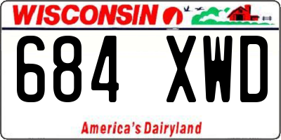 WI license plate 684XWD
